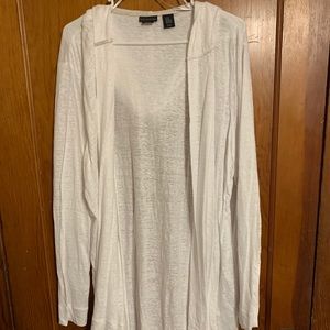 White hooded cardigan size 3X